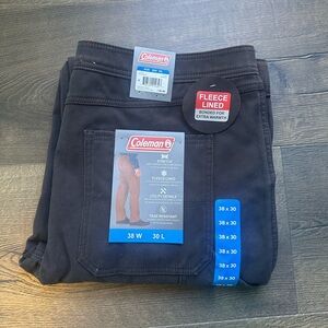 Coleman Men’s Fleece Lined Utility Pants | Black | 38x30 | NWT